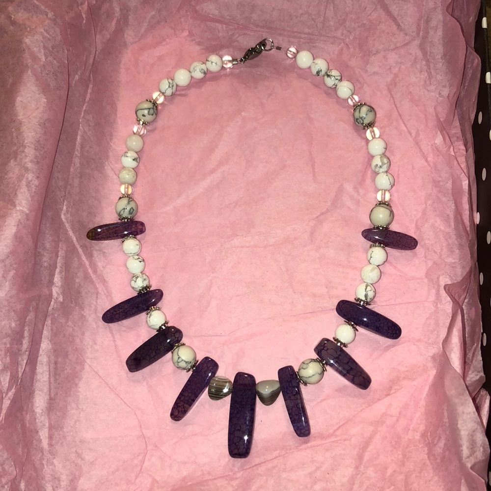 Agate And Amazonite Statement Necklace - image 3